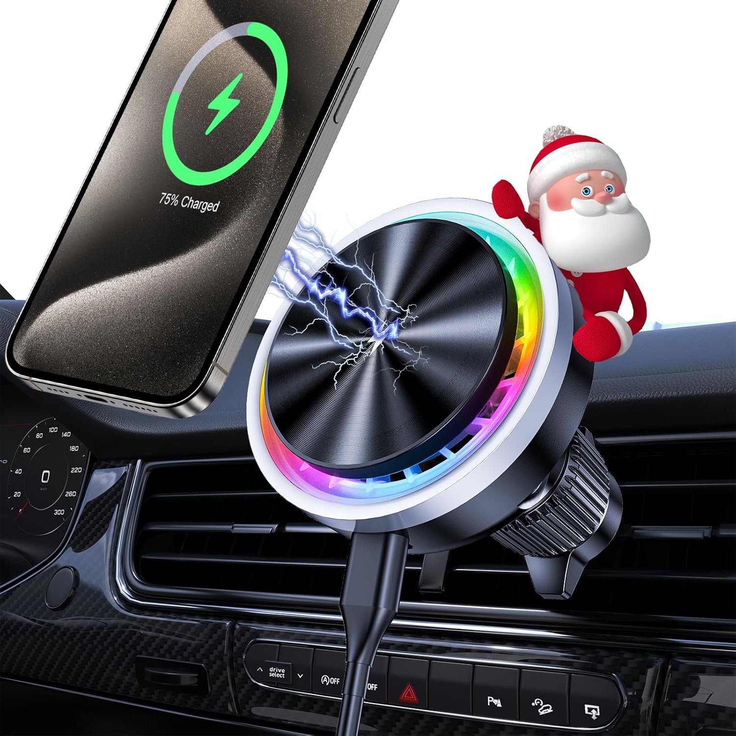 Mag safe Car Charger, 15W Fast Wireless Car Charger for iPhone, Magsafe