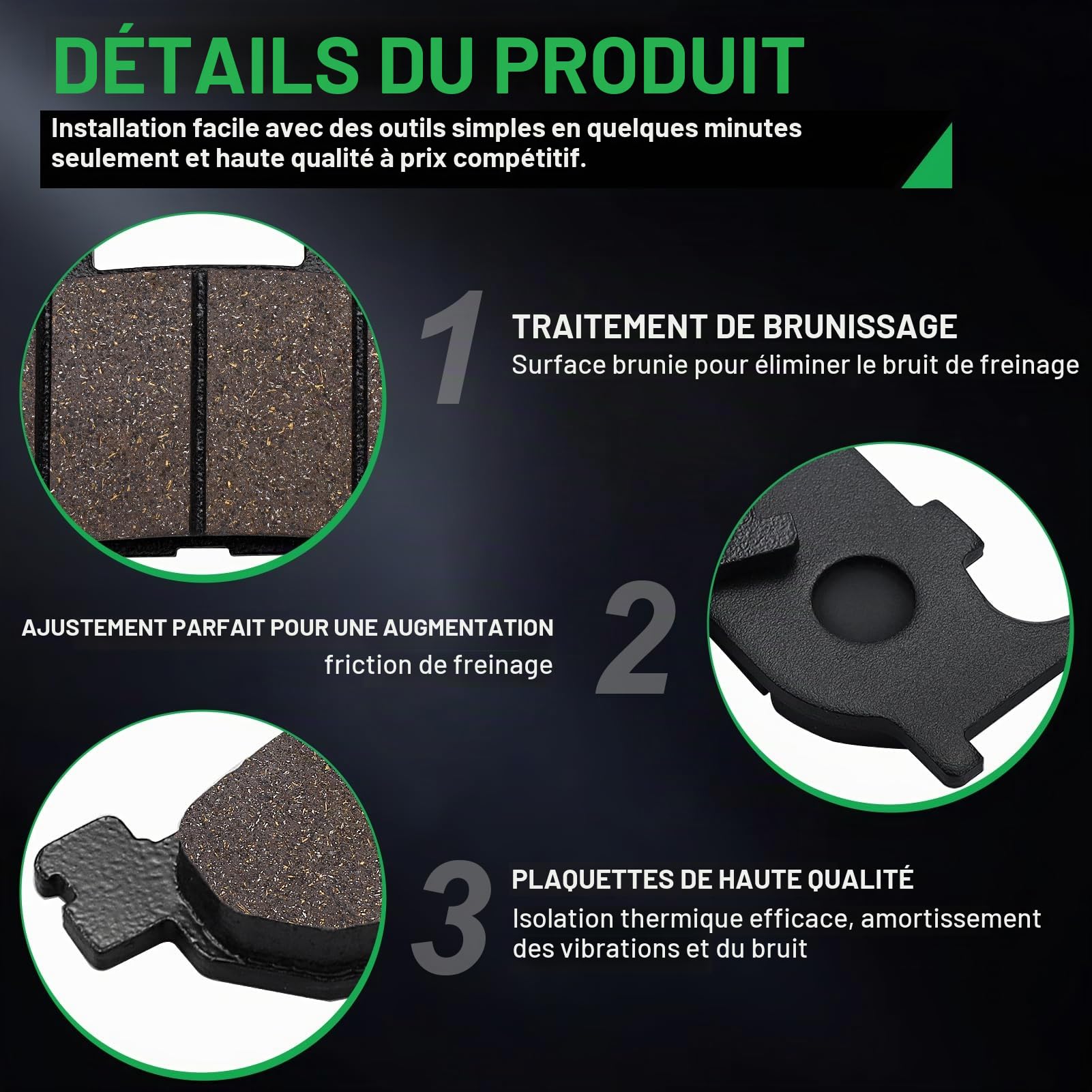 Plaquettes de Frein Avant et Arrière pour Yamaha XP500 XP 500 T-Max Tmax 500 2004-2008 MT-03 660cc 2006-2012 XV 1100 Virago 1999 XVS 1100 Dragstar 1999-2004