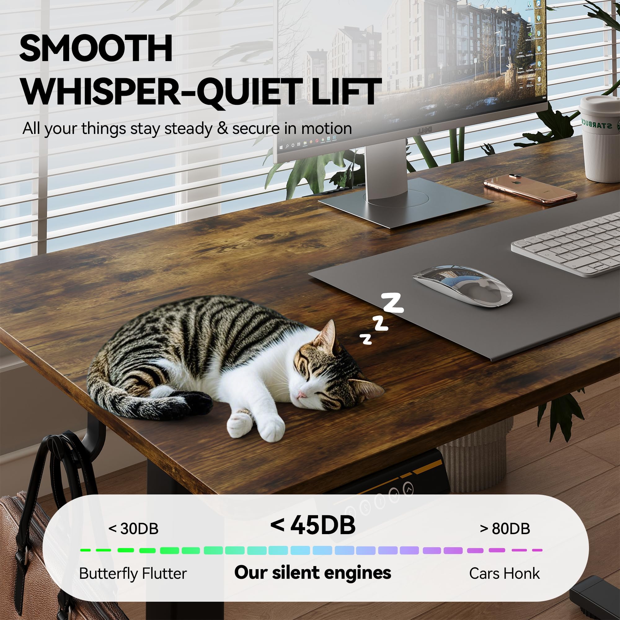 Electric Standing Desk 48x24 Inches Adjustable Height Stand up Desk Sit Stand Home Office Desk with Splice Board — view 4