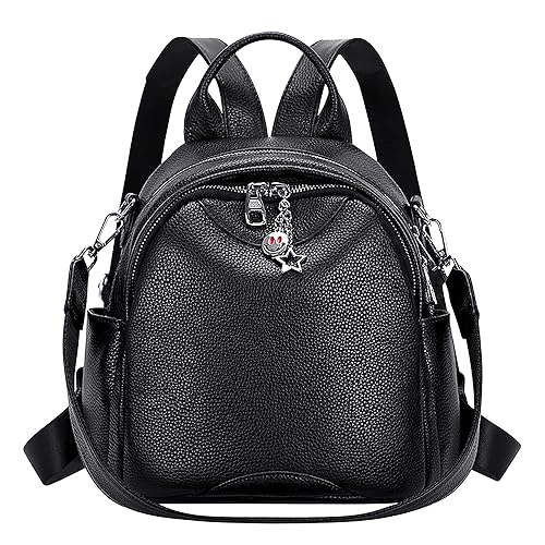 ALTOSY Soft Genuine Leather Backpack for Women Small Convertible Backpack
