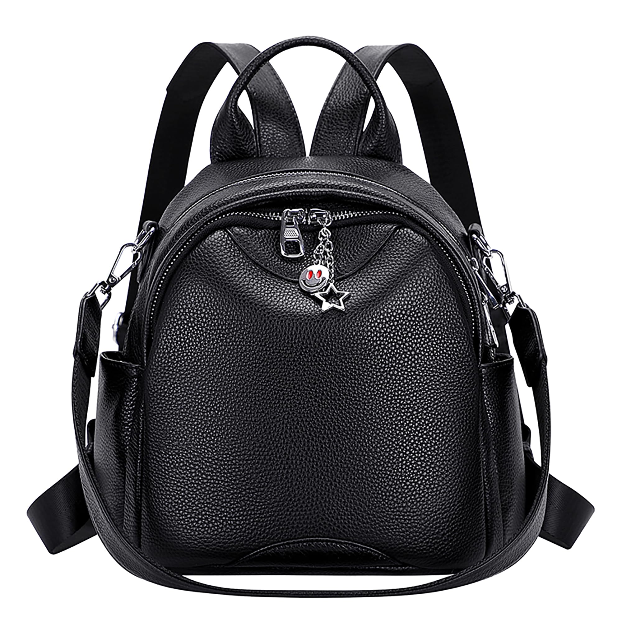 ALTOSY Soft Genuine Leather Backpack for Women Small Convertible Backpack Purse Shoulder Bag for Ladies (S97 Black)