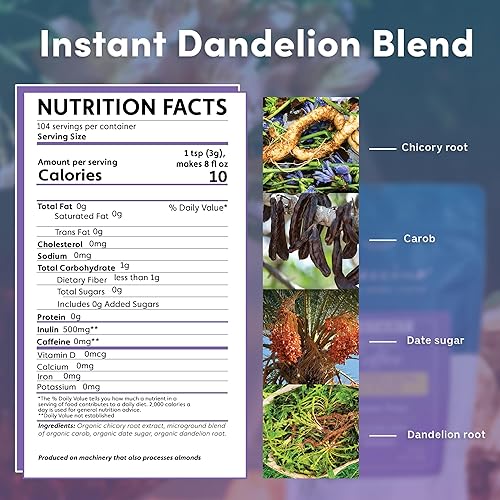 Vista 88 de Teeccino Café a base de hierbas con nueces de caramelo de diente de león, alternativa de café sin cafeína con prebióticos, sin gluten, sin ácidos