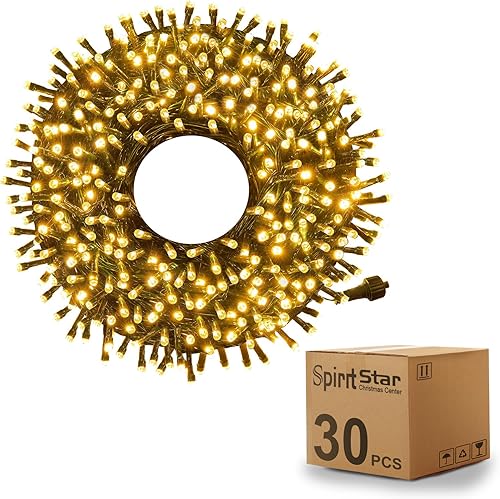 Miniatura 10 de Tira de luces de Navidad para exteriores, 108 pies, 300 luces LED con 8 modos y control remoto con temporizador, conectable de extremo a extremo,