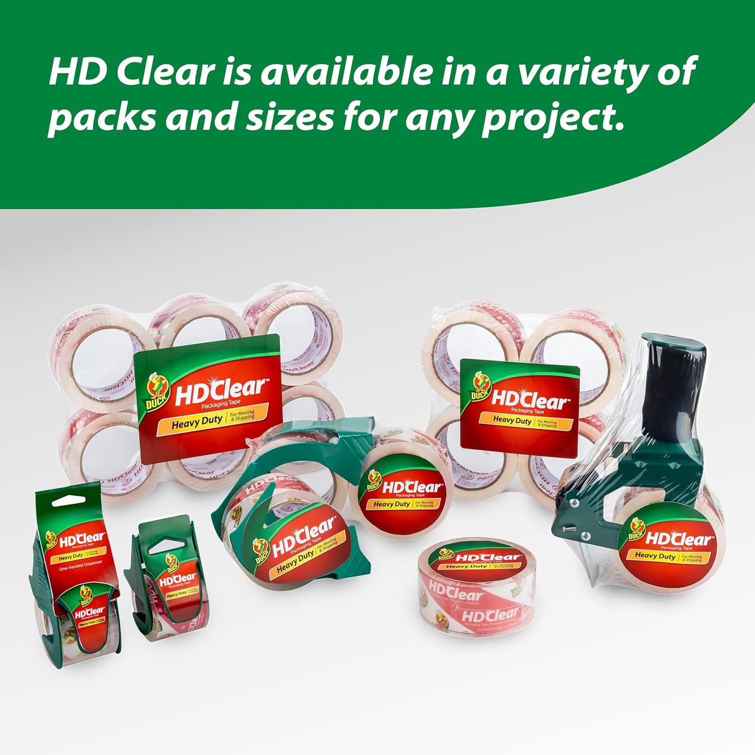 Duck HD Clear Packing Tape Refills - 12 Rolls of Strong Heavy Duty Packing Tape for Shipping and Moving, Boxes and Packaging - 1.88 In. x 54.6 Yards - 3" Core - Clear (287733)