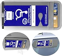 Vista 1 de Soporte para placa de discapacitados para automóvil, protector de letrero de permiso de estacionamiento para discapacitados para visera