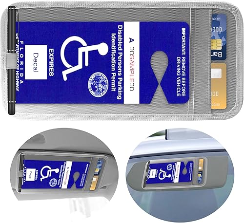 Soporte para placa de discapacitados para automóvil, protector de letrero de permiso de estacionamiento para discapacitados para visera de