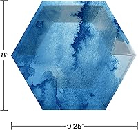 Vista 2 de Platos de postre azul lavado de acuarela, 8
