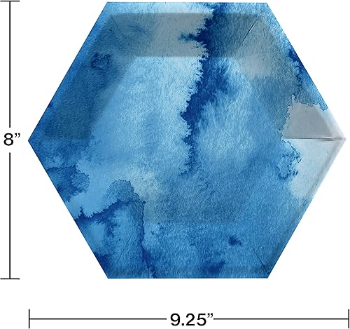 Miniatura 2 de Creative Converting Platos de postre azul lavado de acuarela, 8 pulgadas