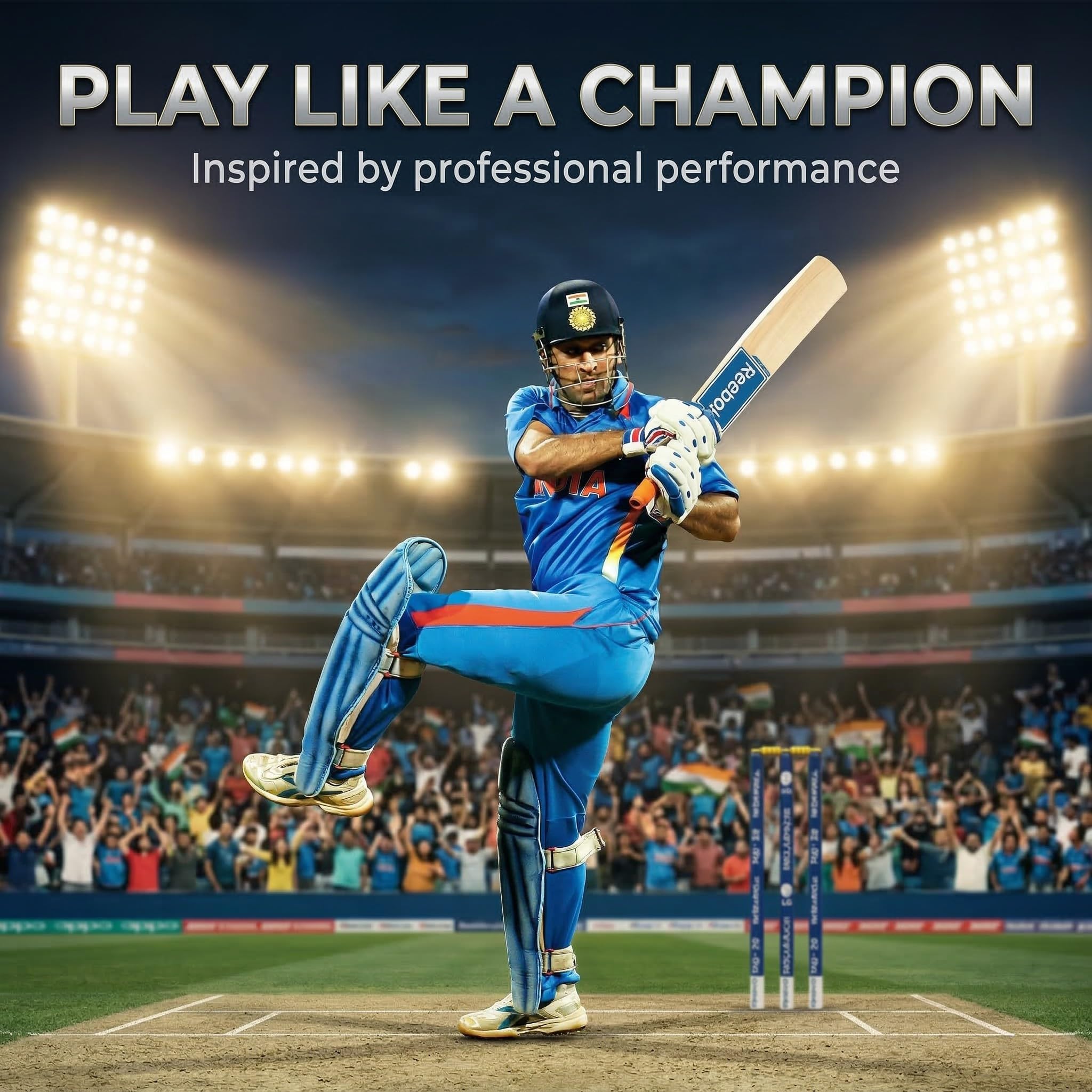 REEBOK Super Drive SH Kashmir - Mazza da cricket in salice per oltre 15 anni (1100 g), impugnatura e adesivo possono variare in base alla disponibilità