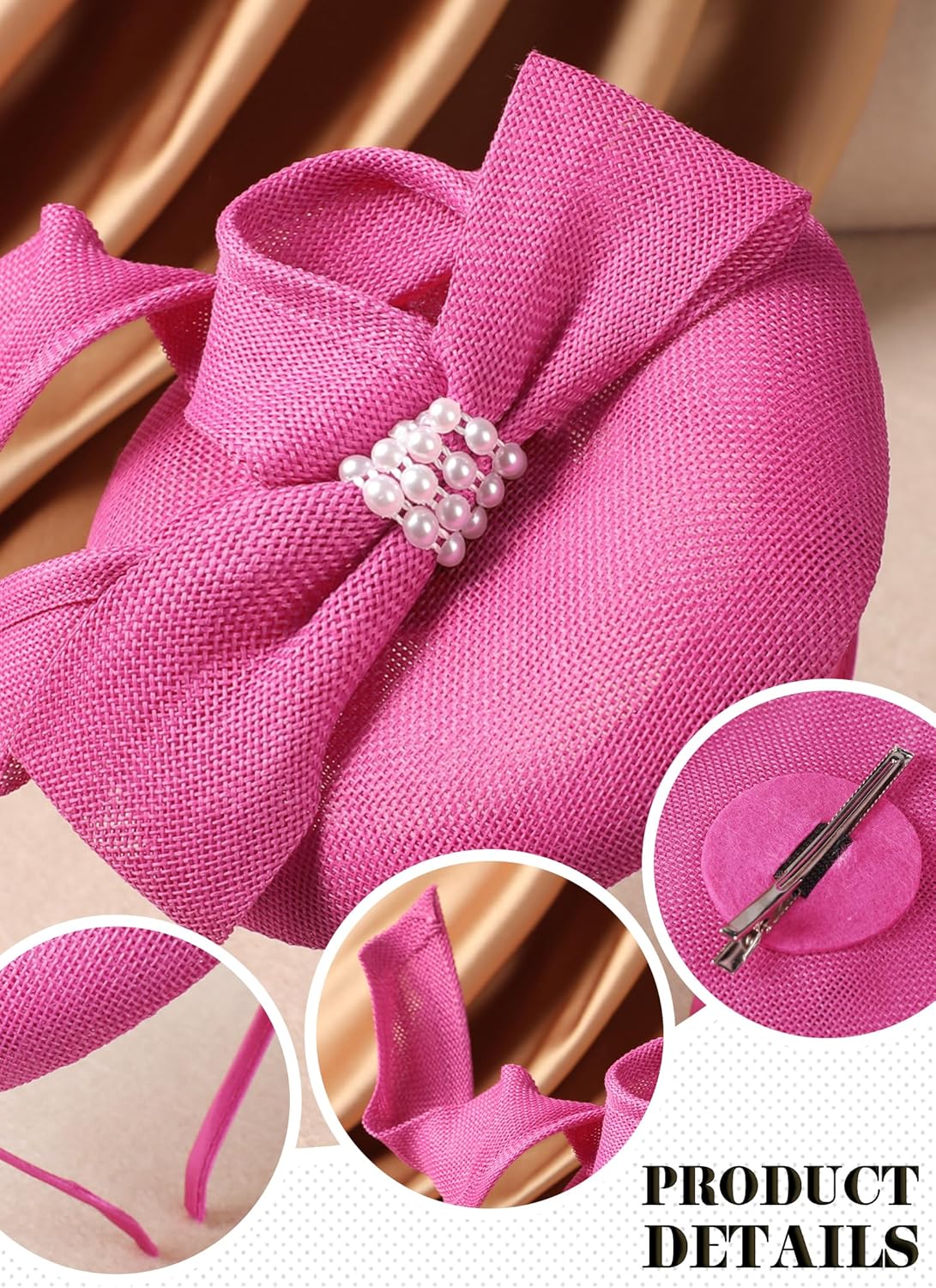 2026 Bow Fascinator Hats - Derby Fascinators Bowler Hat with Hairpin, 1920s Tea Party Hats for Women - Image 5