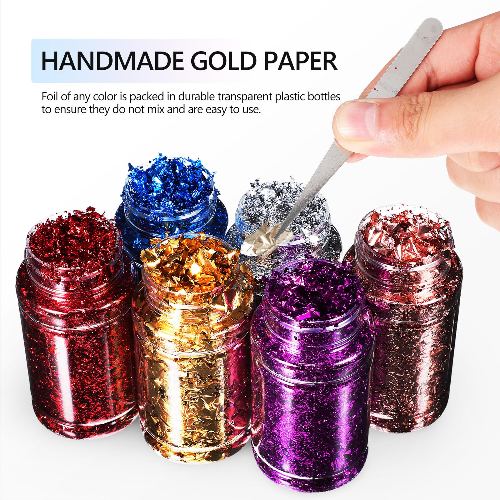 Healvian Scaglie D'oro per Unghie Decorazioni Artigianali Fiocchi di Lamina Forniture per Nail Art Scaglie di Lamina D'oro per Unghie