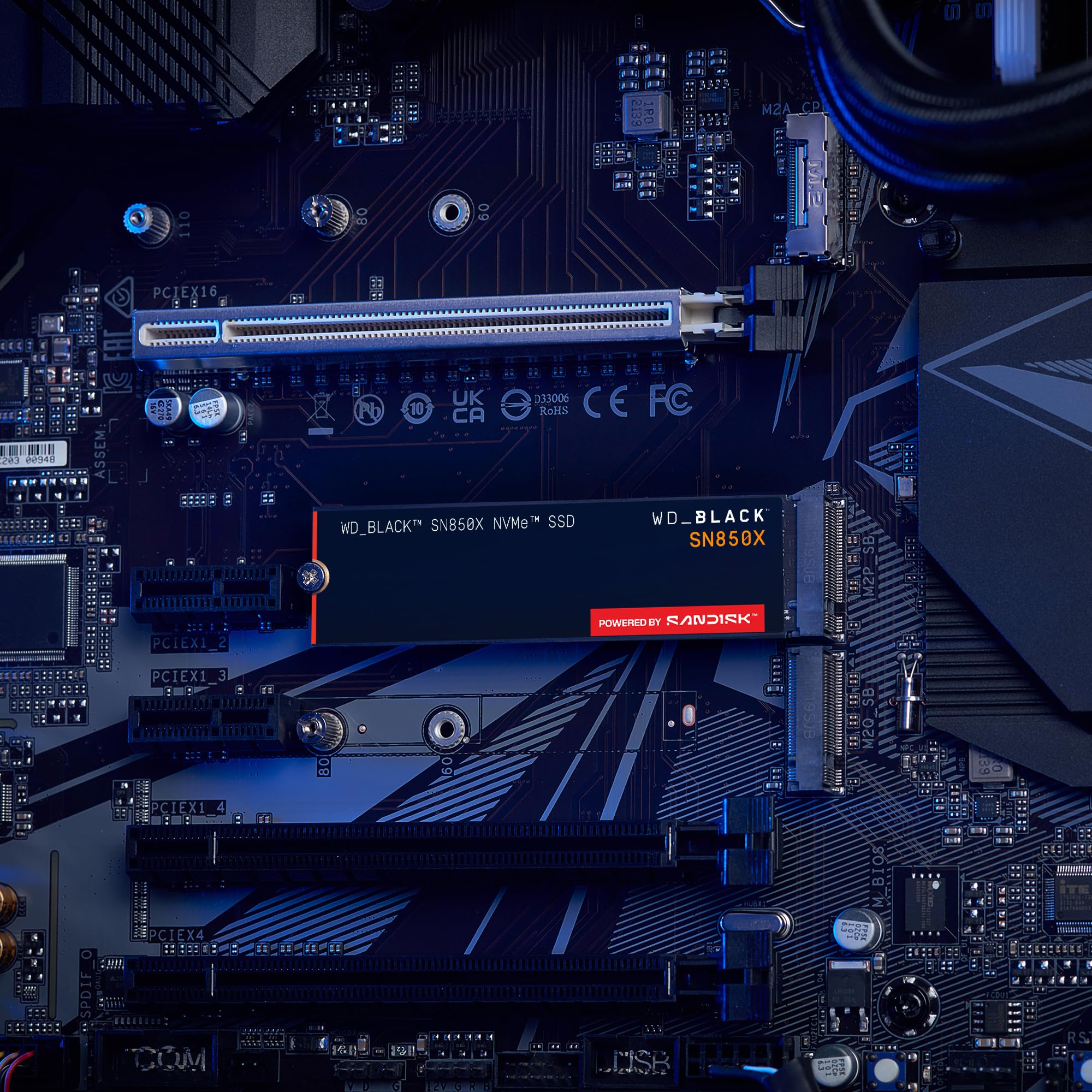 WD_BLACK SN850X NVMe SSD 1 TB interne SSD (Gaming Speicher, PCIe Gen4-Technologie, Lesen 7.300 MB/s, Schreiben 6.300 MB/s) Schwarz