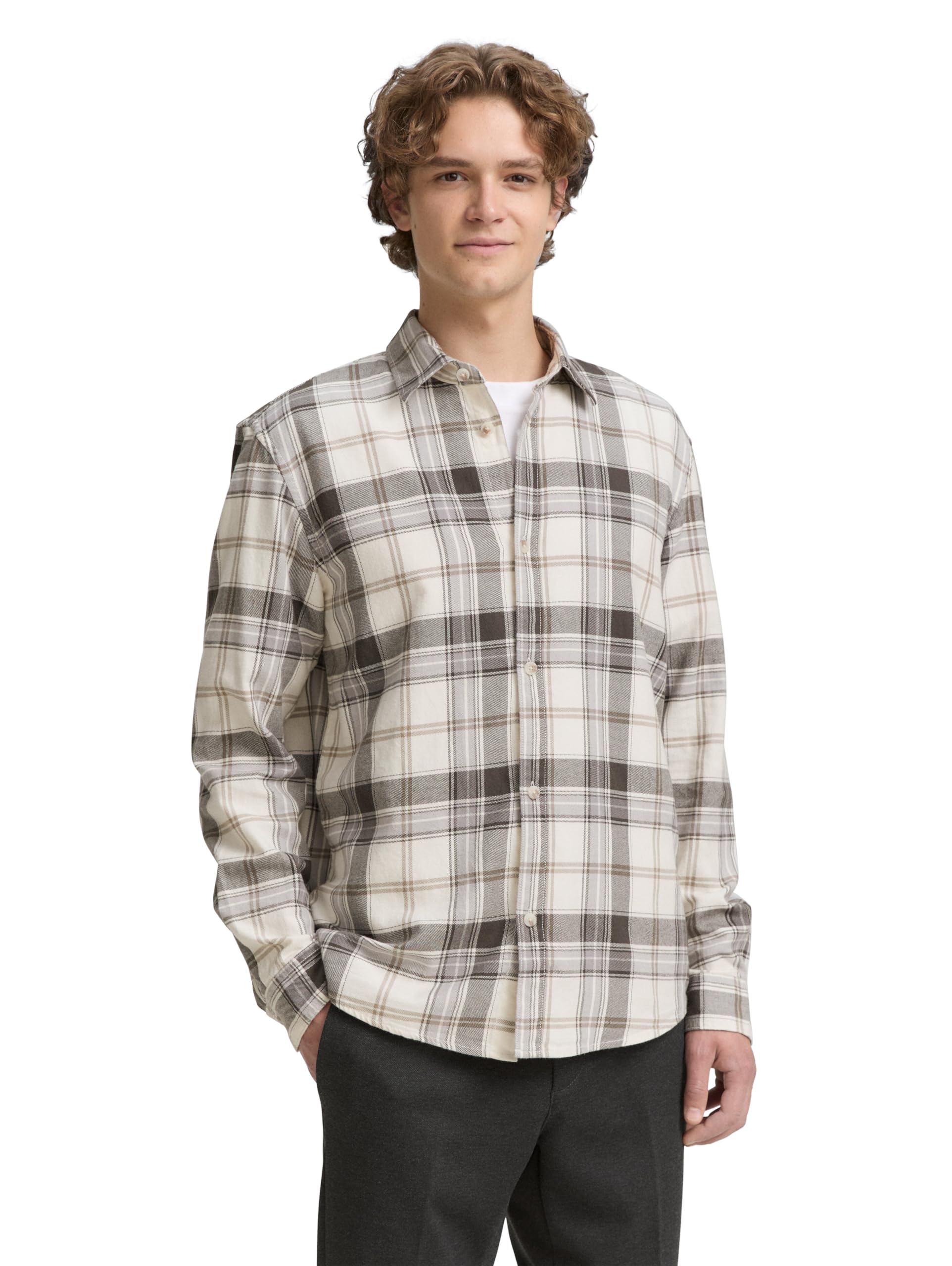 Tom Tailor Denim Herren 1043790 Relaxed Fit Hemd mit Karomuster (1er Pack)