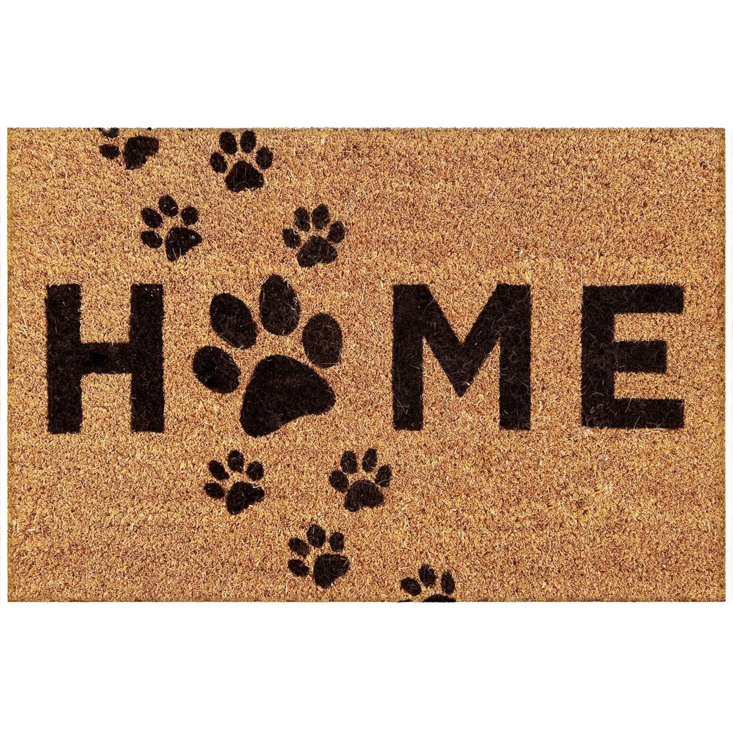Anteprima Home - Felpudo entrada casa perro y gato - Fibra de coco - 60 x 40 cm - Superficie antideslizante - Grosor 1,5 cm - Para pasillos, puertas exteriores - Accesorios para la casa (Home)