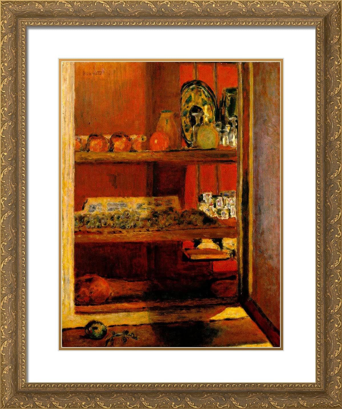 ArtDirect Bonnard, Pierre 20x24 Black Modern Framed Art Print Titled: The Red Cupboard