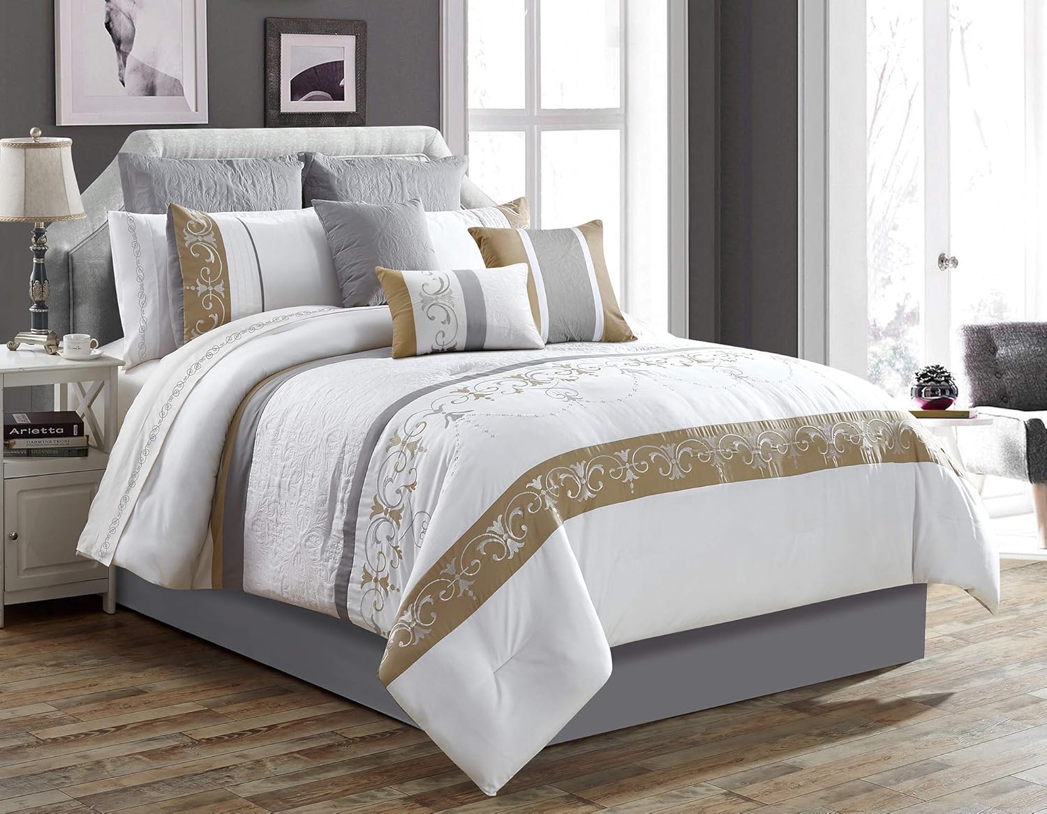 Safdie & Co. Luxury Set Comforter, King, Black 7