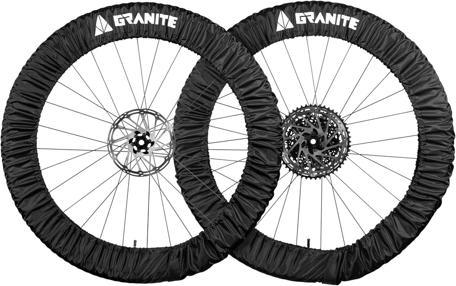 Granite Crust Bike Tire Covers - Fits 24–29 Inch Bicycle Wheels - Mud & Dirt Protection for Car and Home - Washable, Easy-Fit, Includes Compact Storage Bag