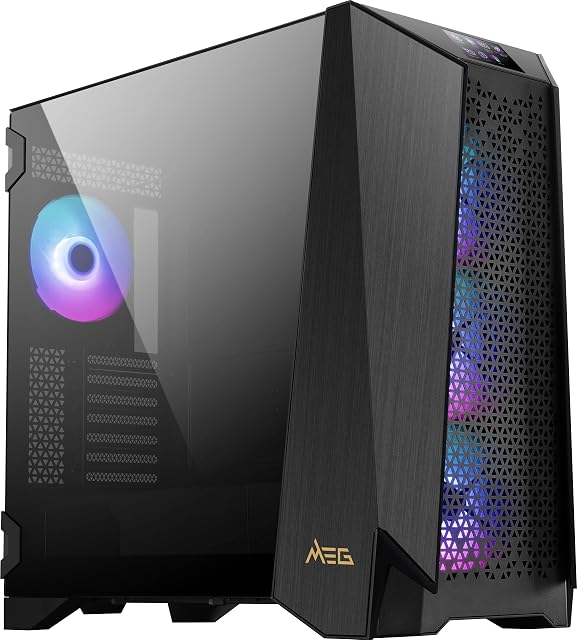 MSI MEG Prospect 700R 4.3" Touch Panel Display - Tempered Glass Side Panel - Vertical GPU Mount 4X ARGB 120mm Fan Liquid Cooling Support up to 360mm Radiator x 1 Cable Management System