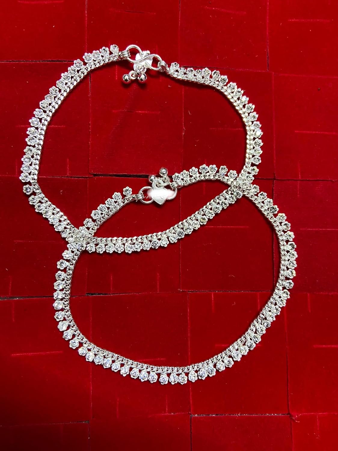 Unique Anklet Bracelet Pair For Women Indian Payal Boho Barefoot Sandal Jewelry – SILVER BB 10