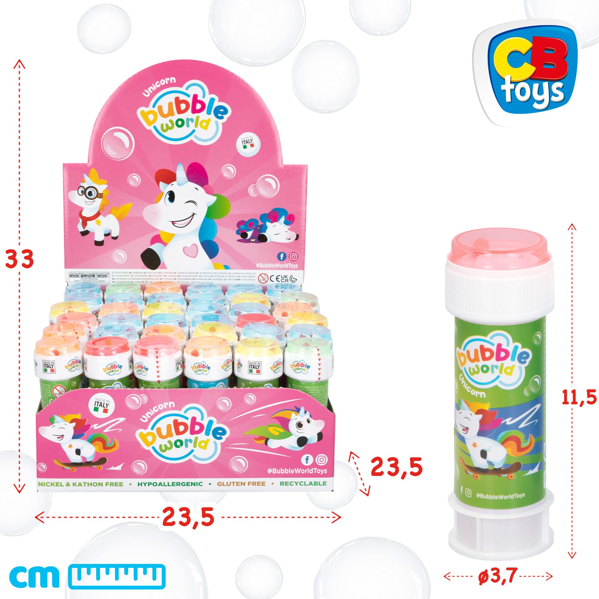 BOLLE SAPONE UNICORN 60ml - Display 36pz
