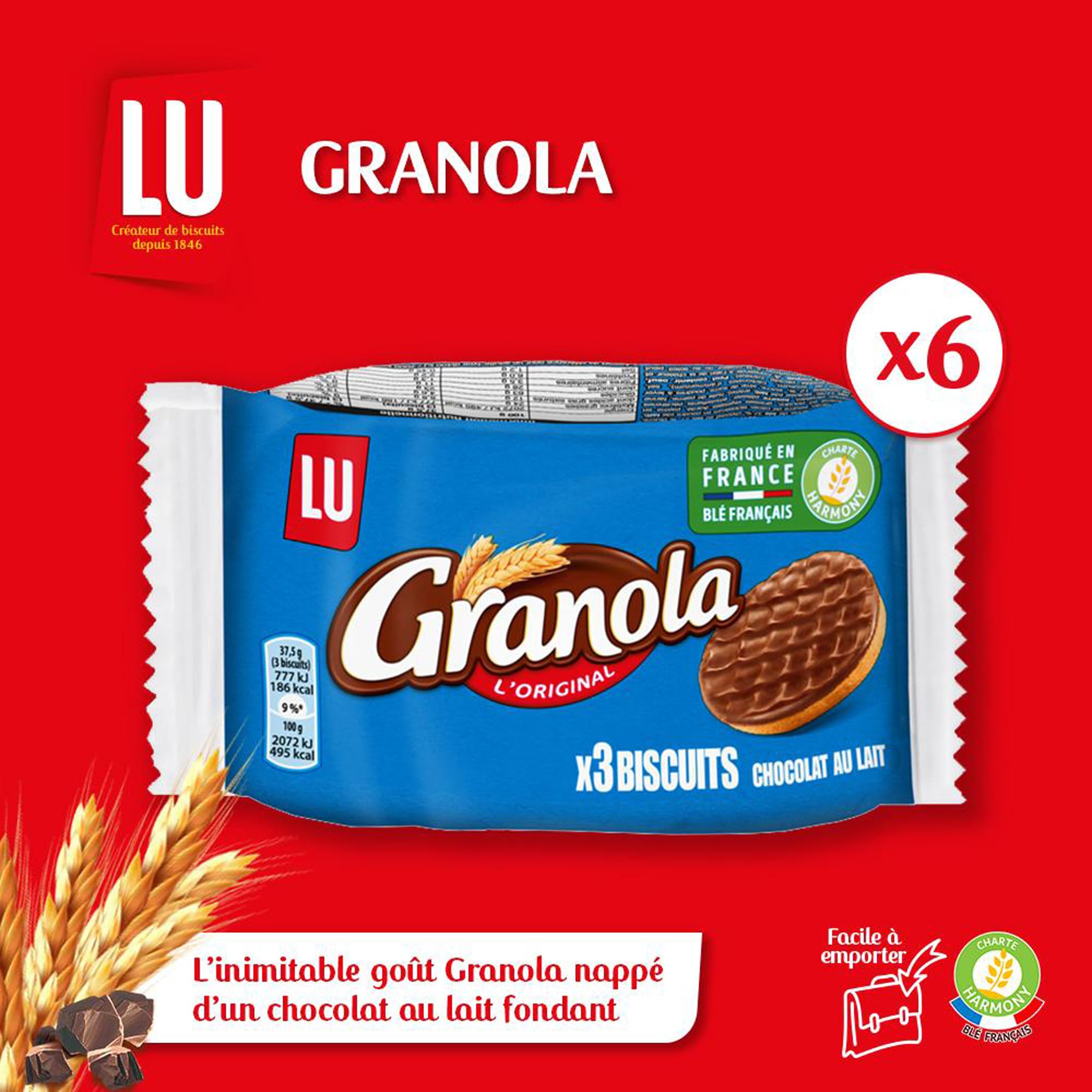 LU - La Boîte à Goûter - 1 Mois de Goûters* Enfant - 30 Biscuits et Gâteaux Individuels - Prince Pocket, Choco Prince, Pépito, Granola Chocolat, Mini Roulé - Récréations Sorties Vacances - 0,92 kg | 30 Portions individuelles | Prince Pocket, Choco Prince,