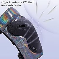 Vista 4 de Bienbee Rodilleras para hombres, rodilleras, muñequeras, rodilleras y coderas, conjunto de equipo de protección para adultos, para patinaje