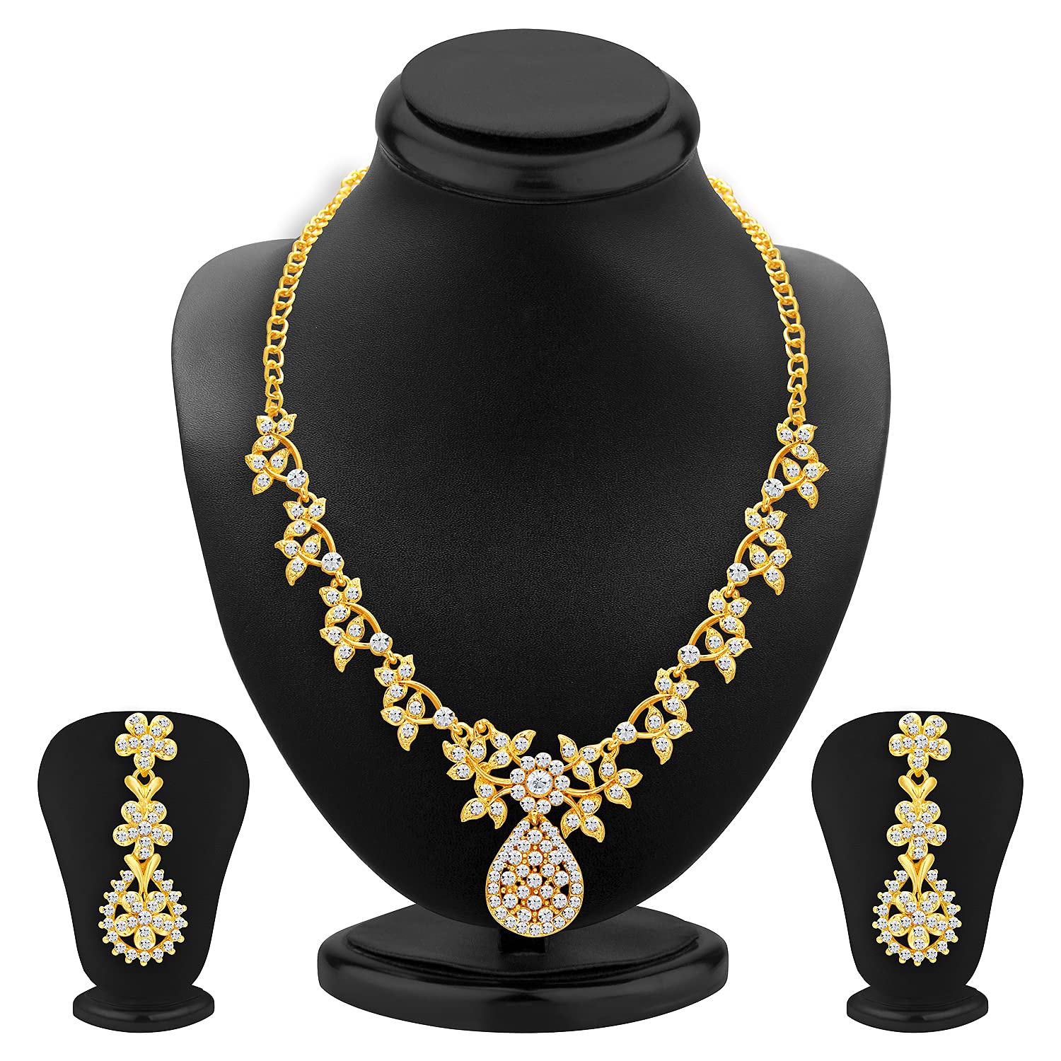 Stunning Plated Ad Necklace Set - 2557NADP550SK