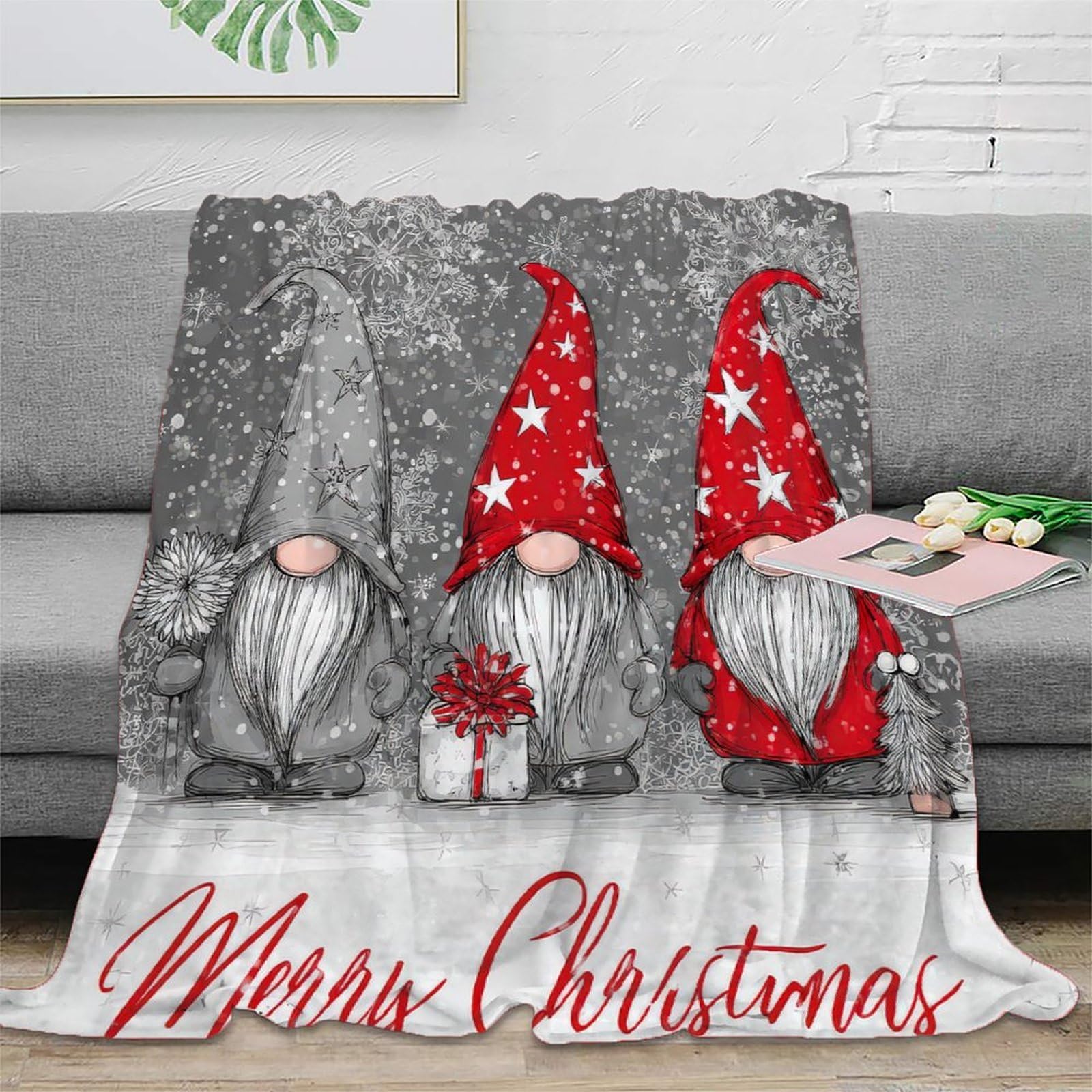 Couverture polaire Noël gnomes pour réchauffer vos soirées d'hiver au salon
