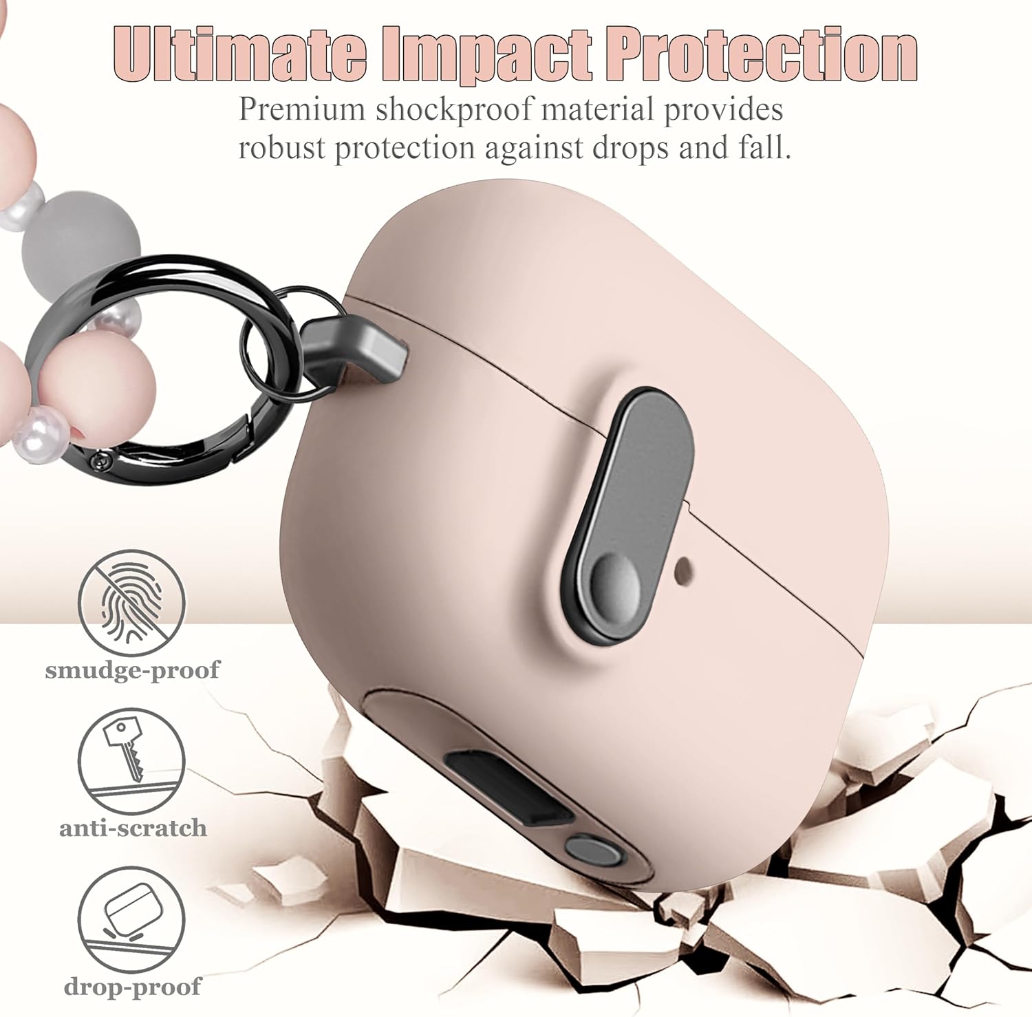 Compatible with Samsung Galaxy Buds 3 Case & Galaxy Buds 3 Pro Case with Lock, Full Body Shockproof Locking Protection with Keychain Charm for Girls, Pink Bow - Image 2