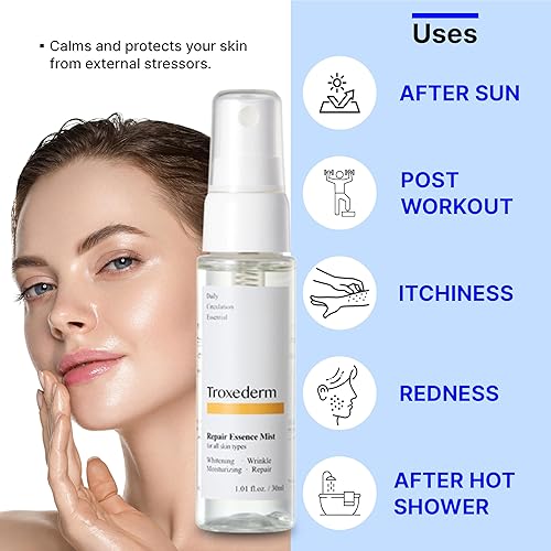 Miniatura 6 de TROXEDERM Repair Essence Face Mist - Fineline Care, niebla calmante potenciada para enrojecimiento de la piel, enriquecida con niacinamida,