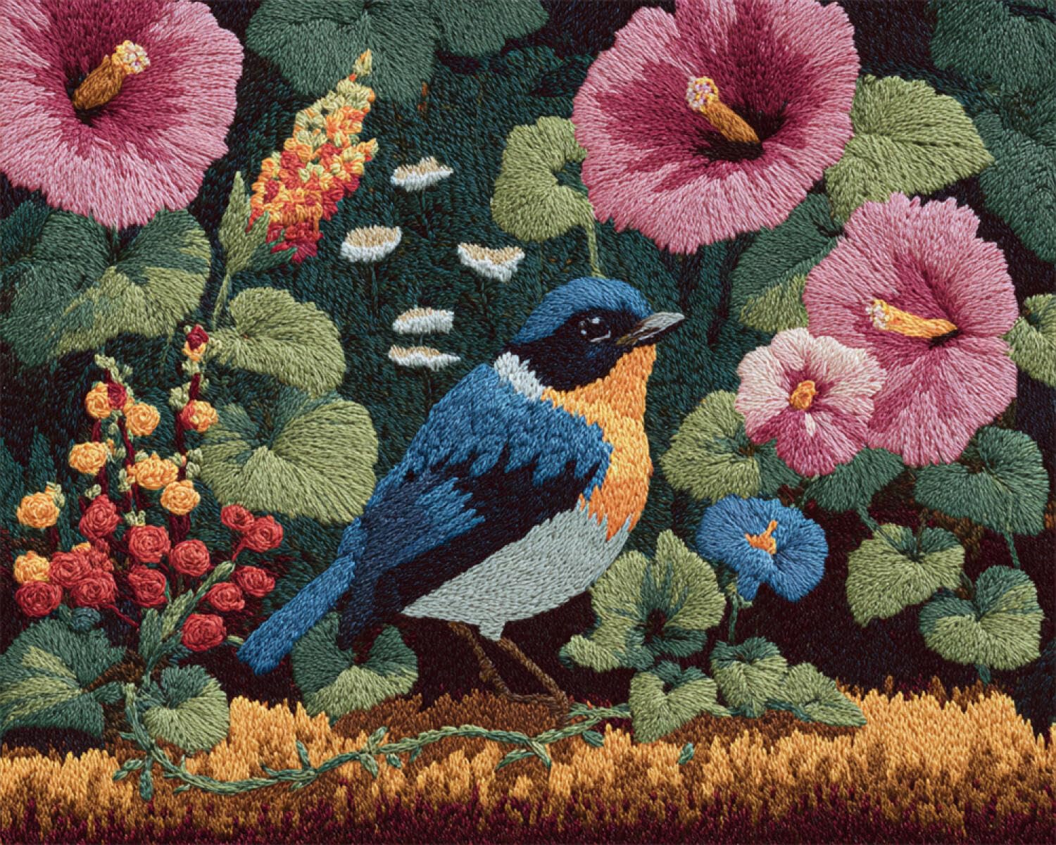 Henypt DIY Latch Hook Rug Kit Flowers and Birds 80x115cm