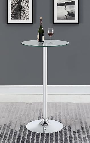 Miniatura 2 de Coaster Home Furnishings - Abiline - Vidrio y metal - Mesa redonda de barra de 24 pulgadas con tapa de vidrio templado transparente y base de