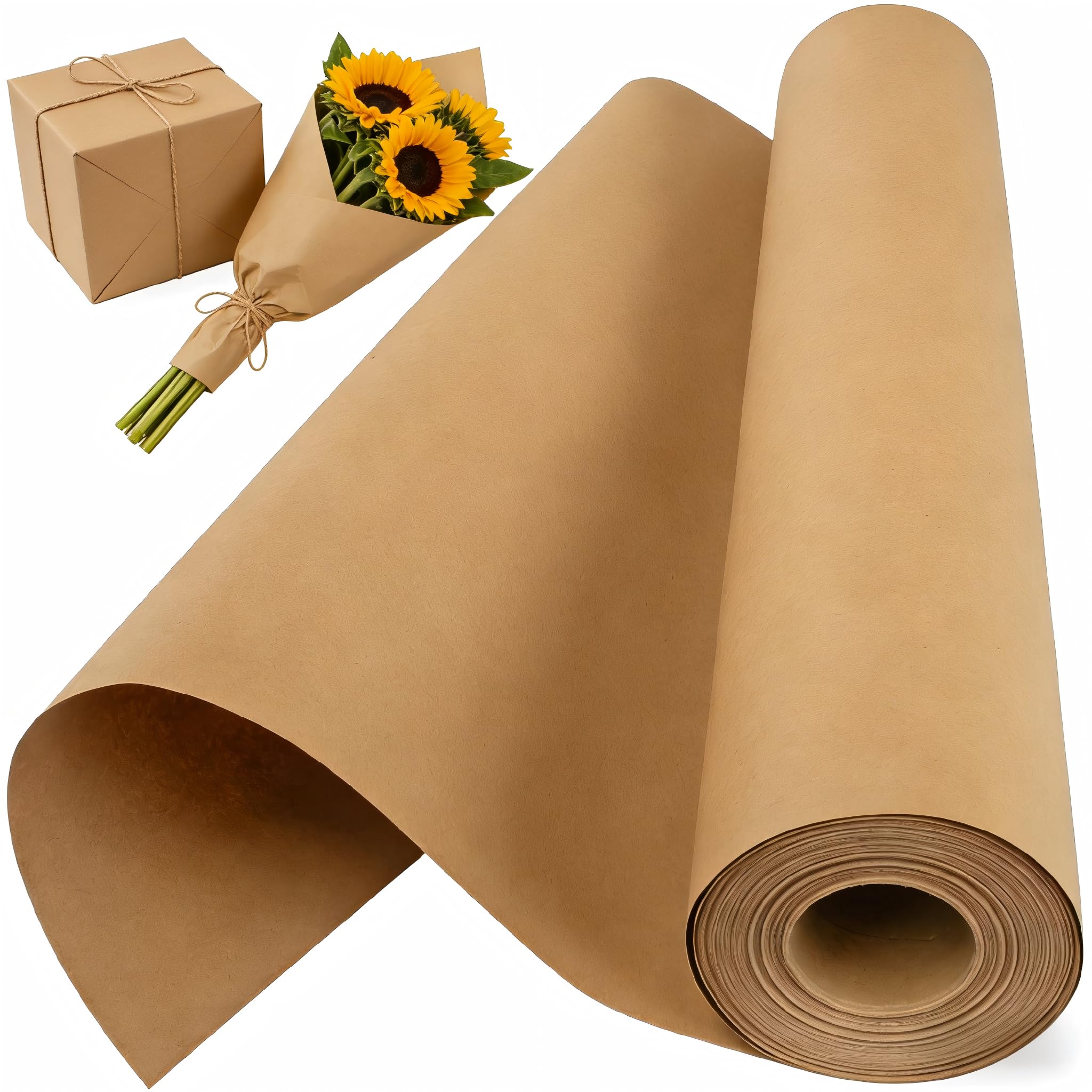 Top-Pindu Brown Kraft Paper Roll, Recyclable Biodegradable (38Cm X 15M) 80Gsm, Multipurpose For Gift Wrapping, Parcel Packing, Arts Craft & Surface Protection, Easy To Cut/Fold, Eco Friendly Premium Quality