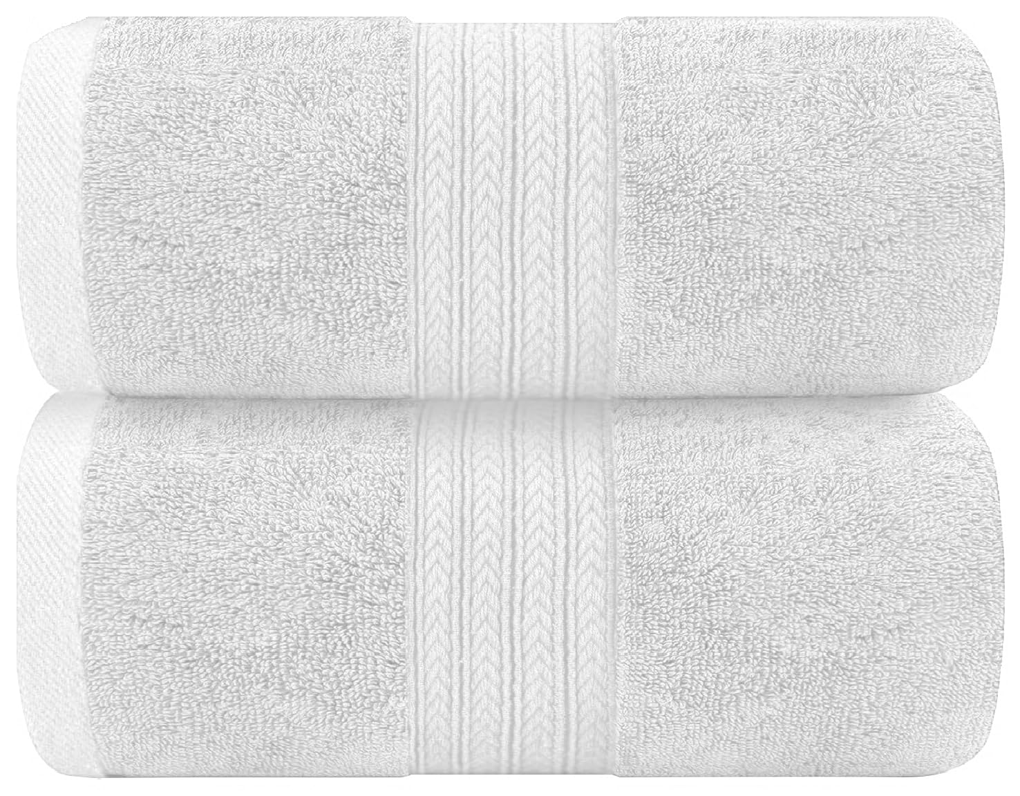 WovenWonder Luxury Bath Towels 800-GSM Super Soft 100% Egyptian Cotton Towel Set Hotel Quality & Highly Absorbent Towels 70x120cm (2, White)