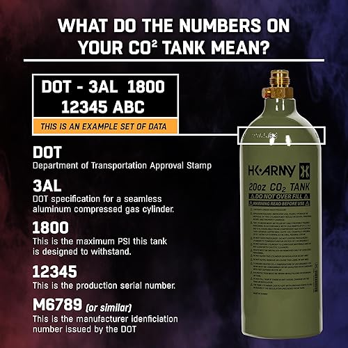 Miniatura 7 de HK Army 20oz Aluminum CO2 Tank - High Pressure Compressed Air System for Paintball & Airsoft Gear
