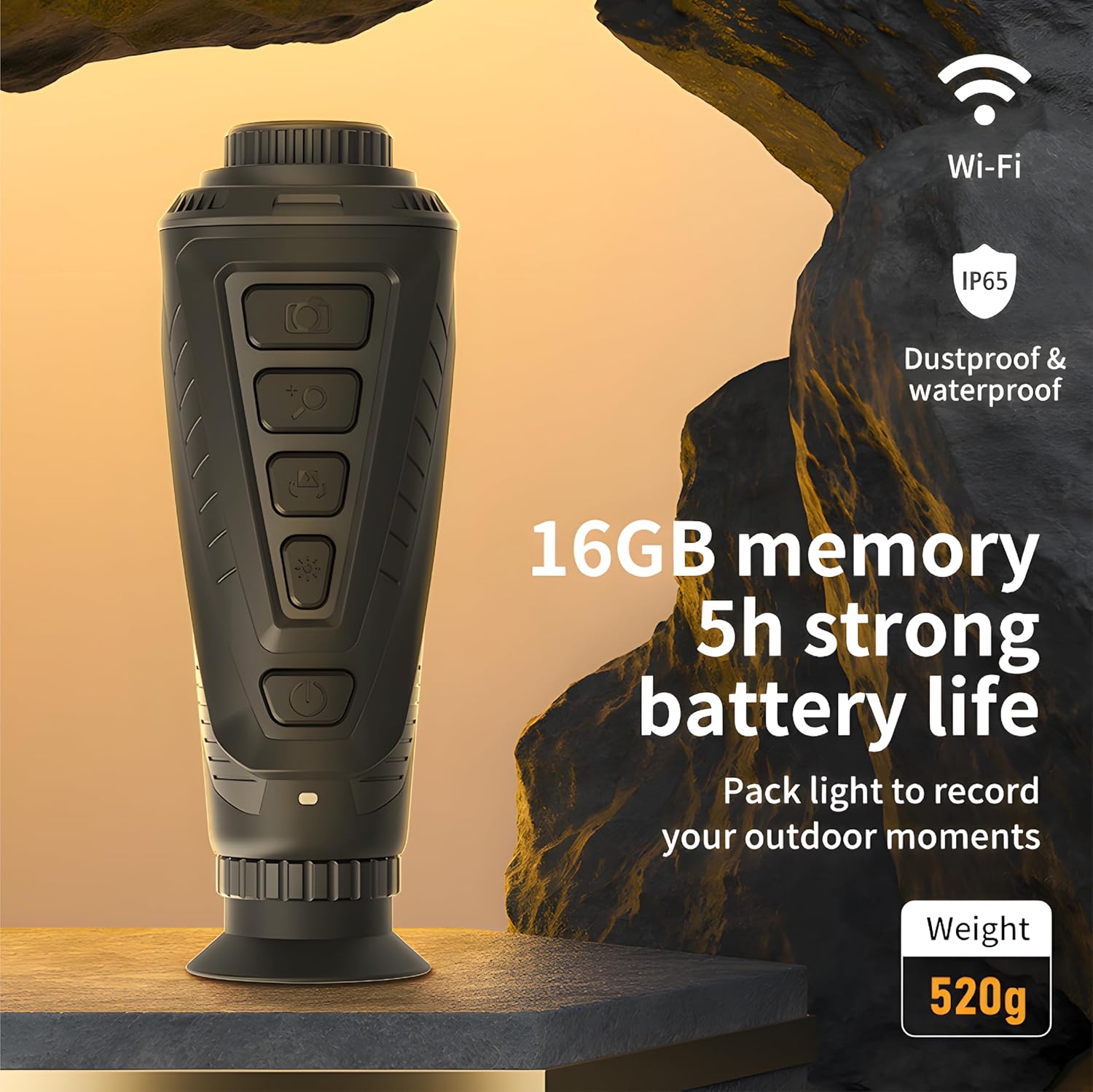 HT-A16 Thermal Vision Monocular for Night Hunting 384x288 IR Resolution,25Hz Refresh Rate, Heat Vision IR Thermal Vision Monocular for Wildlife Viewing 35mm Focal Lens Infrared Thermal Scopes