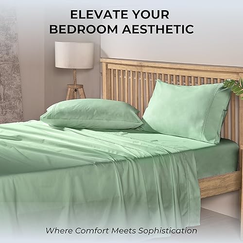 Miniatura 6 de Sábanas de Cama de Algodón 100% Natural  Juego de Sábanas Cal King de Tejido Satinado de Una Sola Capa de 500 TC  Ropa de Cama Sólida Transpirable e