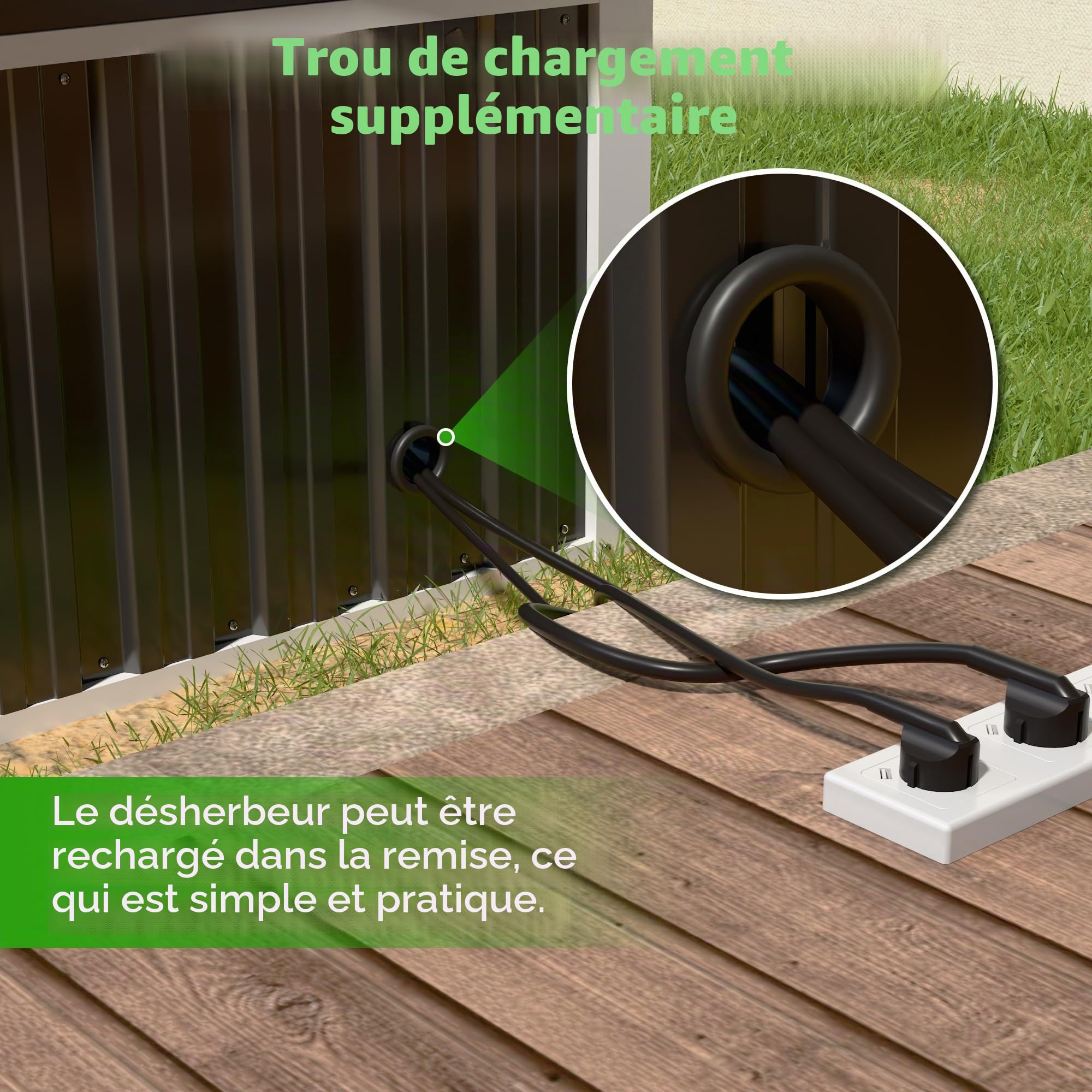 SUPEER Garage en Métal pour Robot Tondeuse avec Toit à Pignon - H 62 cm x L 90,5 cm x P 88,8 cm - Abri de Jardin pour Tondeuses à Gazon, Auvent pour Broyeur, Chambre pour Animaux