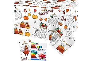 Giant Thanksgiving Coloring Placemat 108 x 54 Inch Coloring Table Cover with...