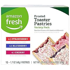 Amazon Fresh - Toaster Pastries Variety Pack (Strawberry, Blueberry, Cherry), Packing May Vary