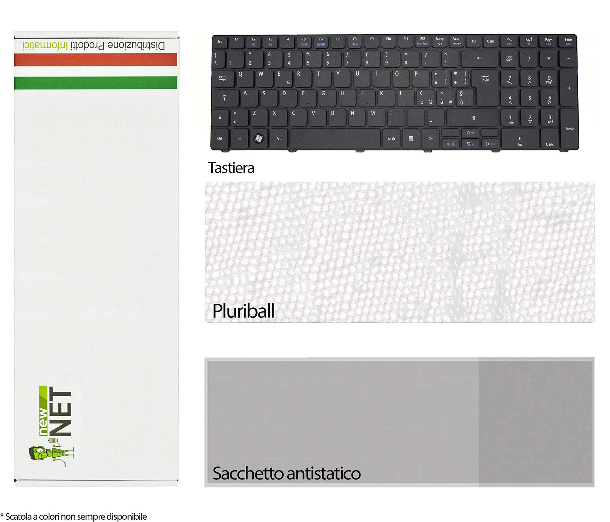 Tastiera Italiana Per Notebook Acer Aspire E TravelMate – Layout QWERTY – Sostituzione Con Cavo Flat – New Net Keyboards
