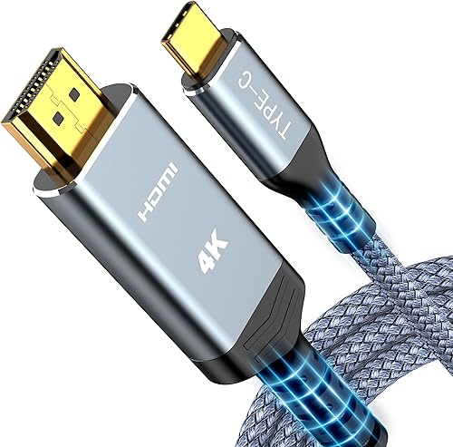 Highwings Cable USB C a HDMI de 6 pies (4K a 60 Hz), cable USB 3.1 tipo C a HDMI 2.0, compatible con Thunderbolt 34 para iPhone 15 ProMax, MacBook