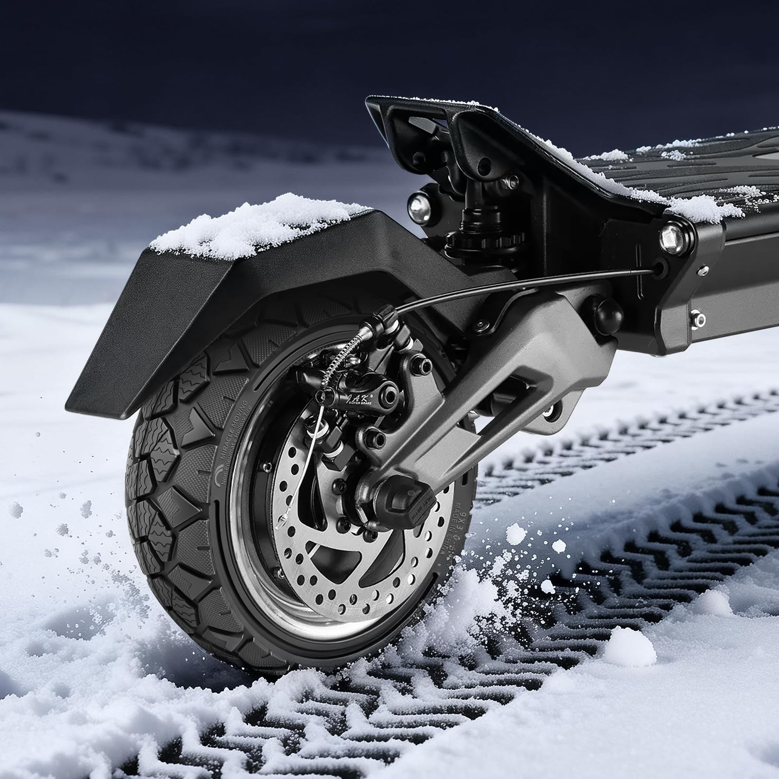 Pneu Plein 9x3,0-6 pour Teverun Blade Mini, Dragon Ninja, Bolzzen Commando 4818, Kintech Venom 9 Trottinette électriques, Antidérapant Tout-Terrain pour Trajets sur Neige (1 Pièce)