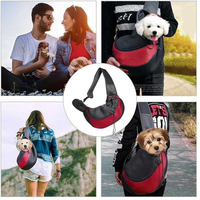Foto 6 de 7 de Transportín para Perros, Bolsa Bandolera de Transporte para Llevar Perrito Gatito Mascota Pequeño Correa…