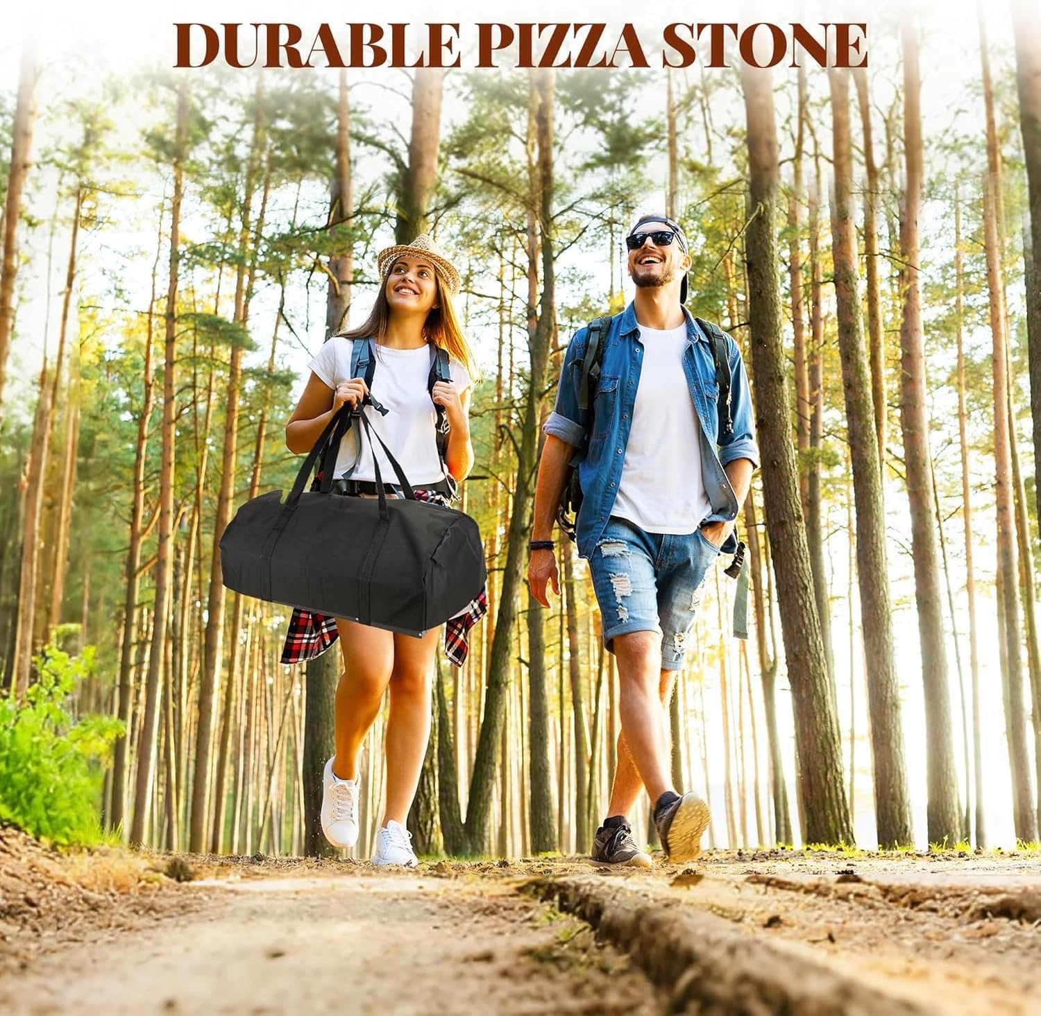 12" Portable Wood Fired Pellet Pizza Oven, Stainless Steel Outdoor Pizza Maker with Built in Thermometer for Backyard Camping Picnics