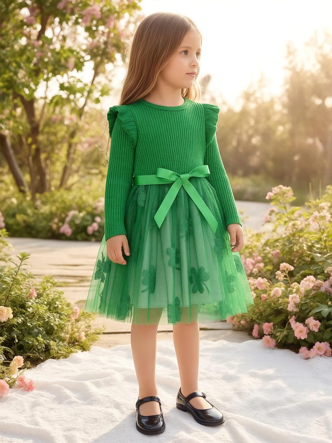 Toddler Girl Long Sleeve Tulle Dress 1-5 Years