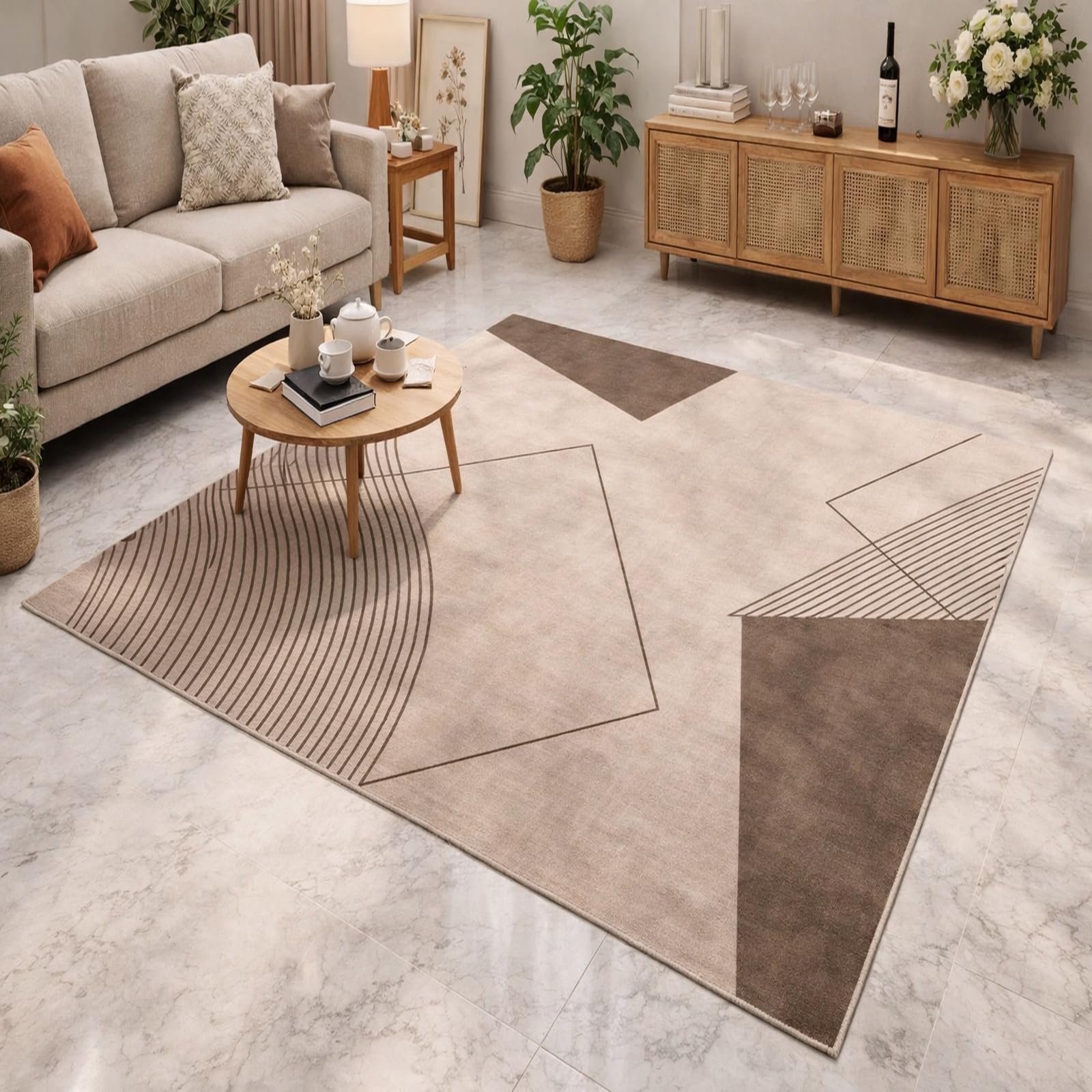 Alfombras de baño para sala de estar de 80x160 cm de estilo beige
