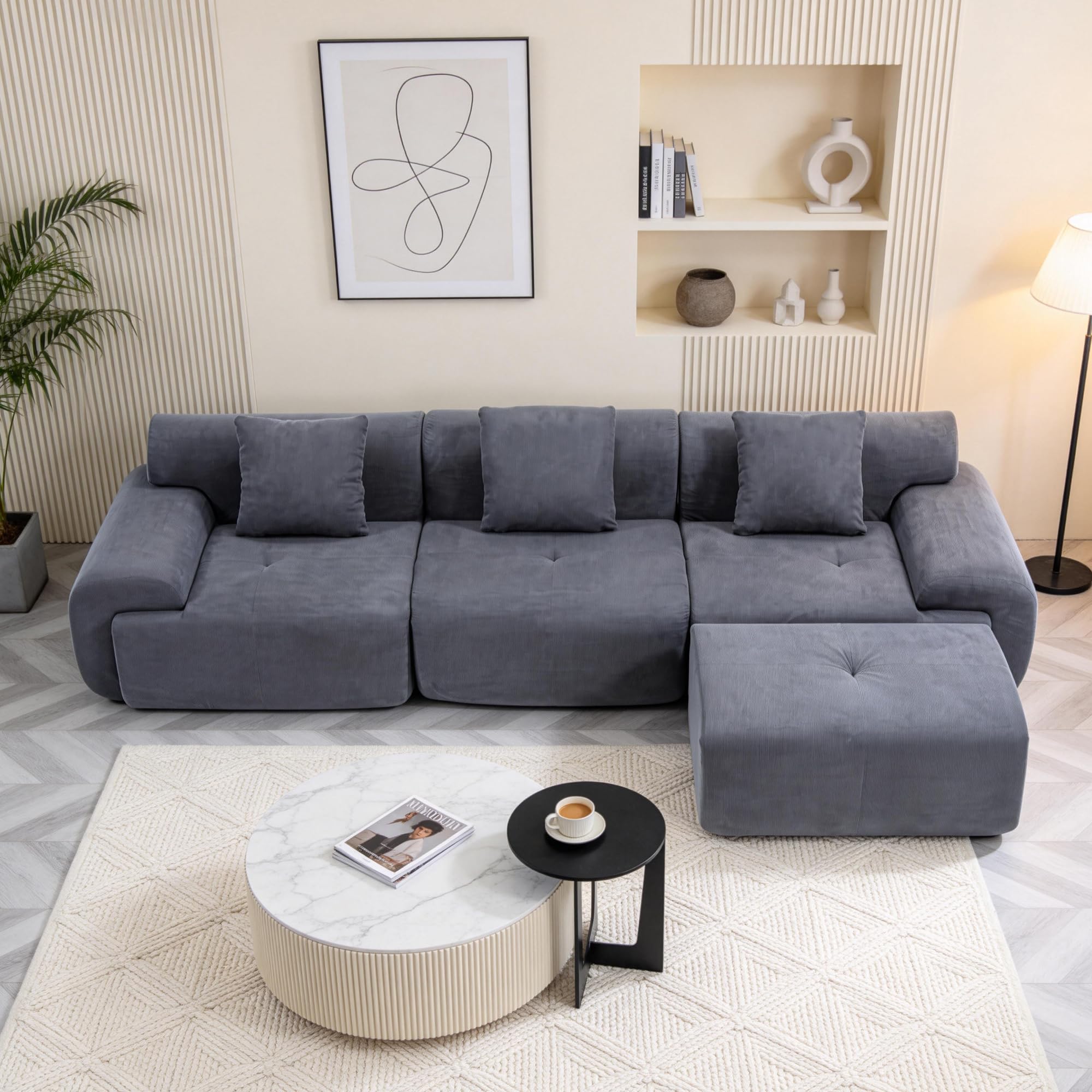 Amazon.com: L-Shaped Boneless Modular Sectional Sofa, Boneless