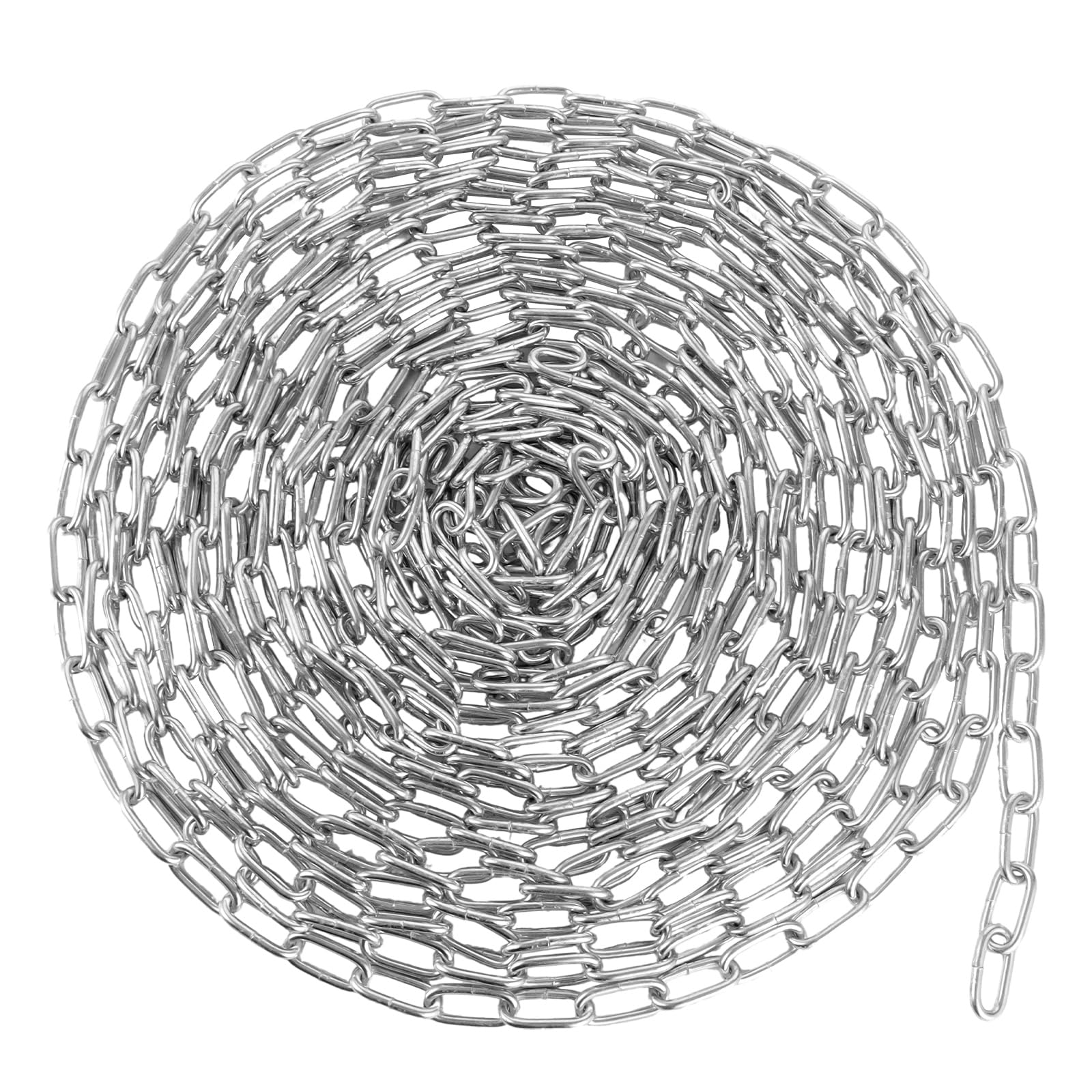 WOPPLXY Chainette Metal, Chaine Acier Robustes 15m Ø 3 mm, Chaîne Acier Galvanisé pour Corde à Linge, Plantes Suspendues, Antivol De Vélo, Décoration DIY