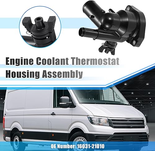 Miniatura 2 de X AUTOHAUX Conjunto NO.16031-21010 de la carcasa del termostato del refrigerante del motor del coche para la base 2013-2014 2017-2021 del Toyota